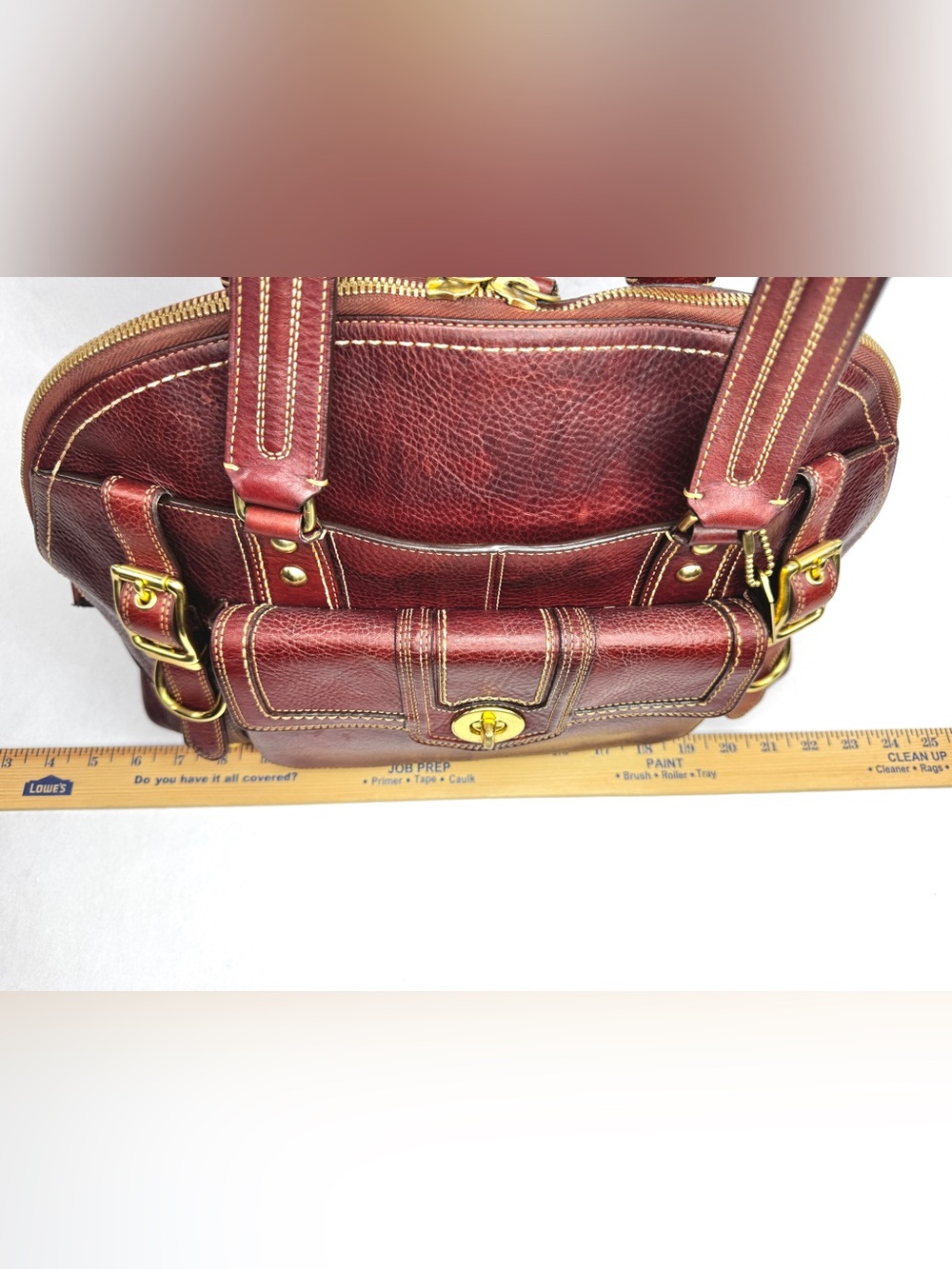 Coach Legacy Large Hamptons Miranda Rare Bordeaux Burgundy Leather Satchel Bag - Picture 14 of 15
